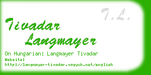 tivadar langmayer business card